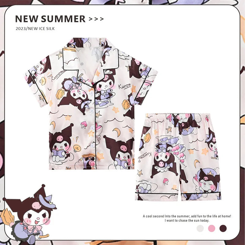 Anime Sanrio Kids Ice Silk Pajamas From Kawaii Stop