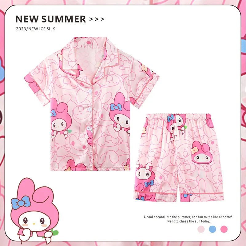 Anime Sanrio Kids Ice Silk Pajamas From Kawaii Stop