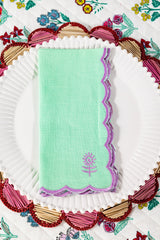 Icon Linen Napkins S/4 - Mint + Lilac from Furbish Studio
