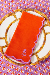 Icon Linen Napkins S/4 - Orange + Lilac from Furbish Studio