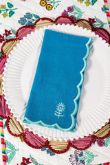 Icon Linen Napkins S/4 - Peacock + Mint from Furbish Studio