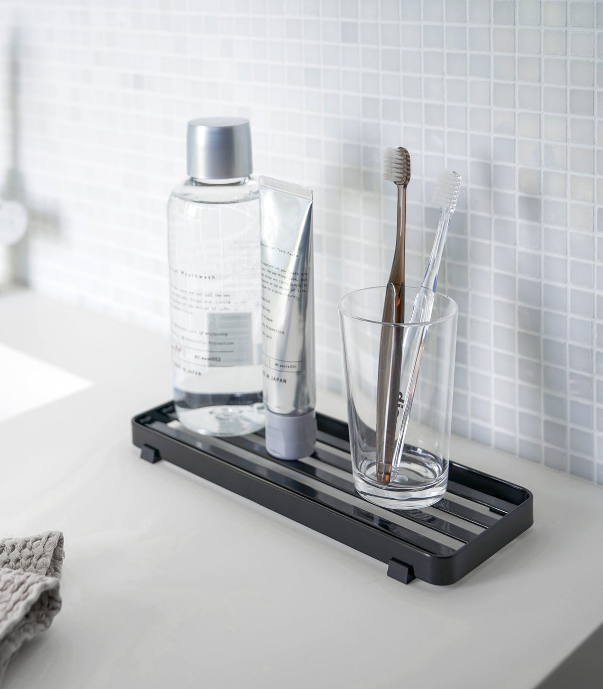 Slotted Bathroom Tray - Steel from Yamazaki Home