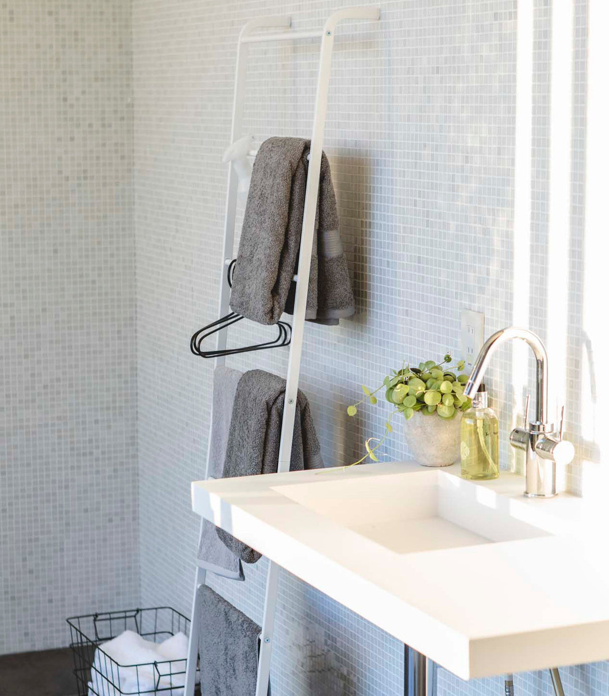 Leaning Storage Ladder (63" H)  - Steel from Yamazaki Home