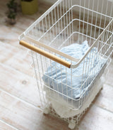 Rolling Wire Basket (24" H)  - Steel + Wood from Yamazaki Home