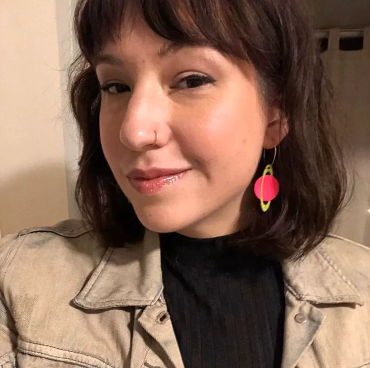 Neon Saturn Hoops from LE CHIC MIAMI
