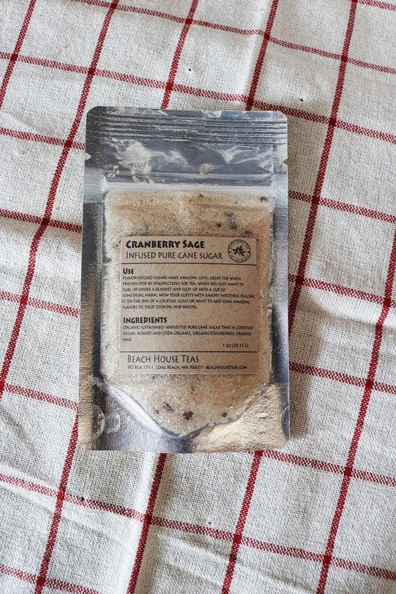 Cranberry Sage infused artisan culinary sugar from Beach House Teas