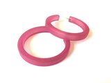 Amethyst Purple Frosted Classic Lucite Hoop Earrings from Leetie Lovendale