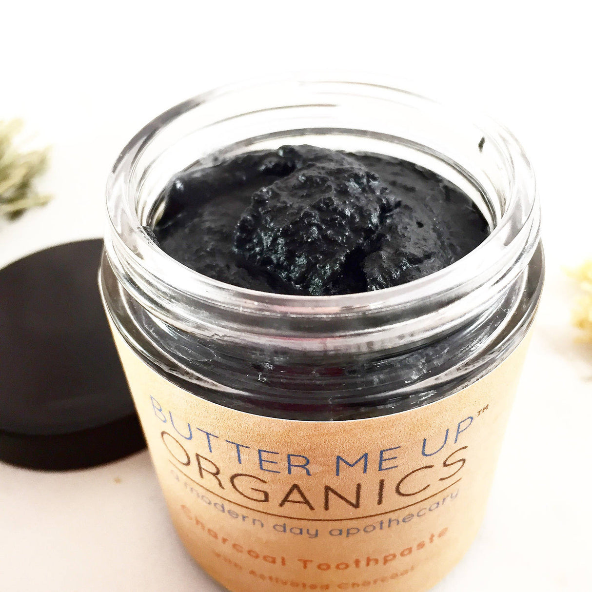 Organic Activated Charcoal Toothpaste / Whitening Toothpaste / Organic Toothpaste / Black Toothpaste / Charcoal Toothpaste / Tooth Paste from Butter Me Up Organics from Butter Me Up Organics