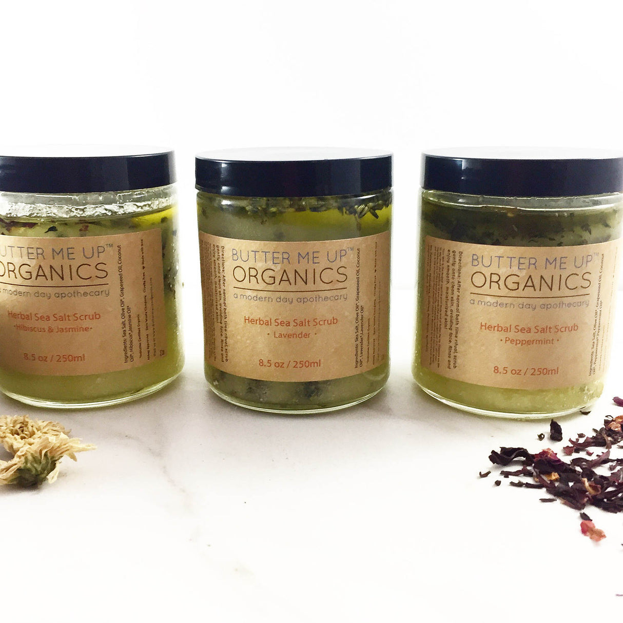 Organic Sea Salt Herbal Scrub Spa Pamper Treat from Butter Me Up Organics