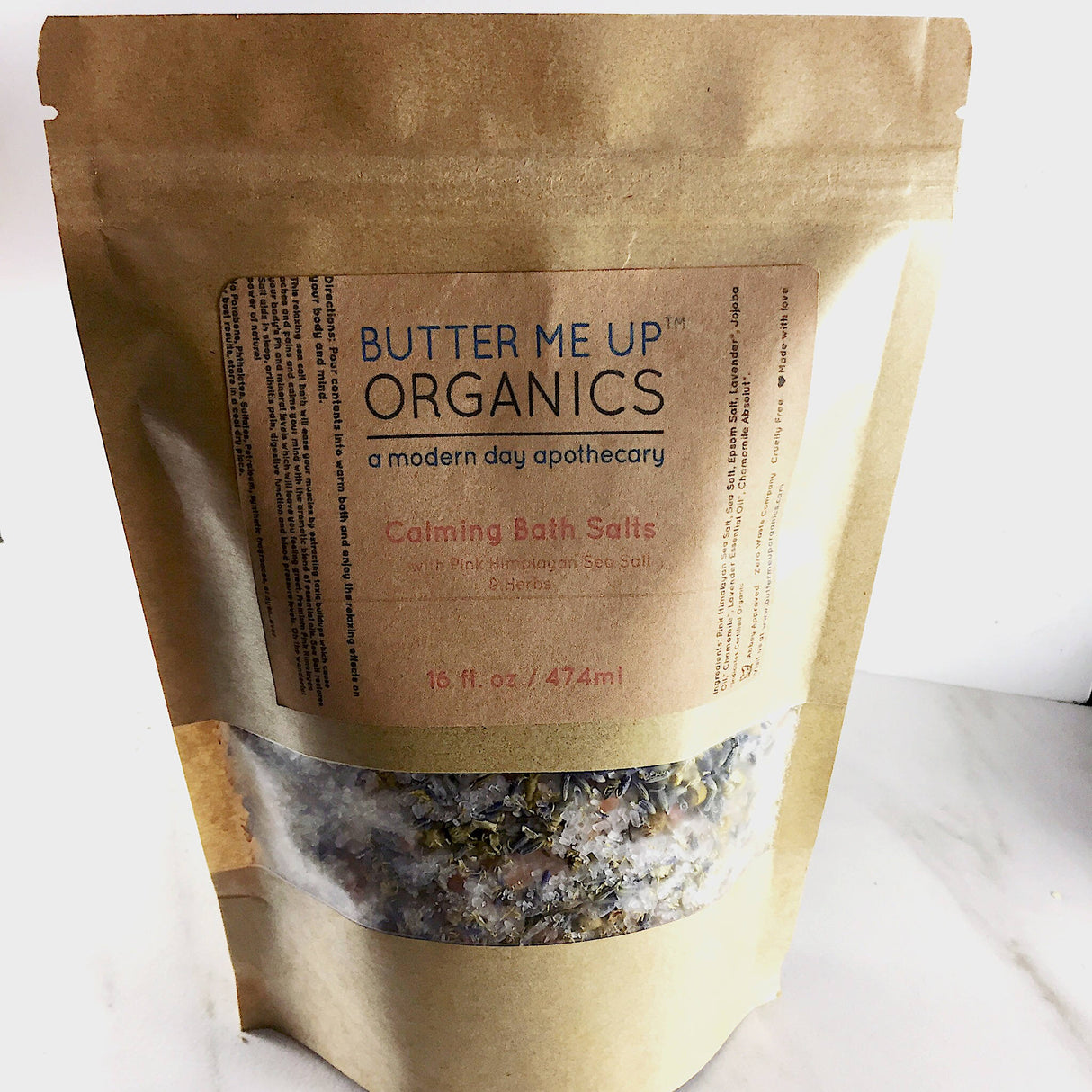Calming Bath Salts / Detox / Relaxation / Lavender & Chamomile / Essential Oils / Organic Herbs / Herbal Bath Salts for Relaxation Stress  from Butter Me Up Organics
