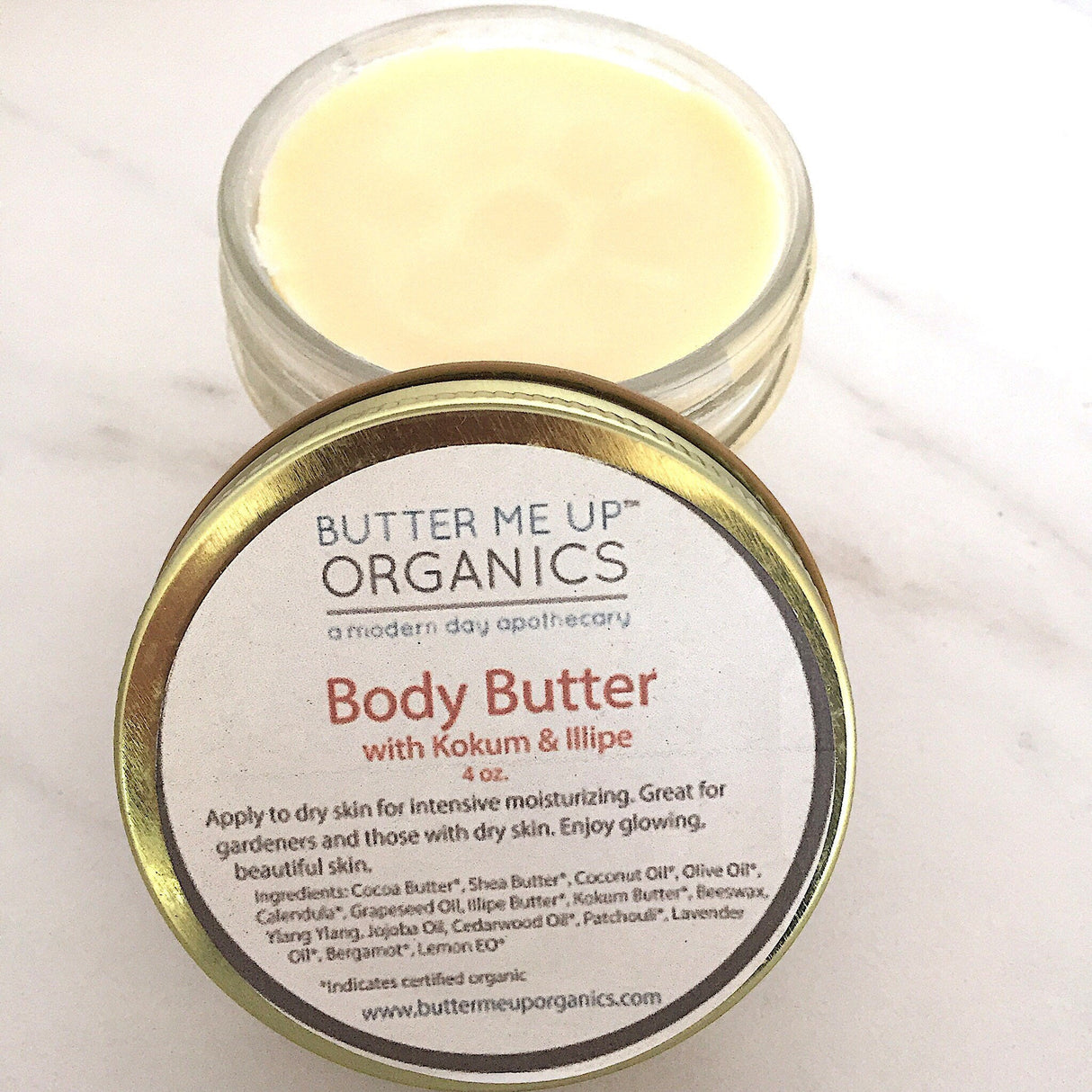 Organic Body Butter / Gardener's Hands / Gardner's Therapy / Elbow Lotion / Heel Lotion / Dry Skin / Dry Hands / Foot Lotion / Hydrating From Butter Me Up Organics