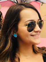 Monstera Stud Earrings - 4 Colors Available from LE CHIC MIAMI