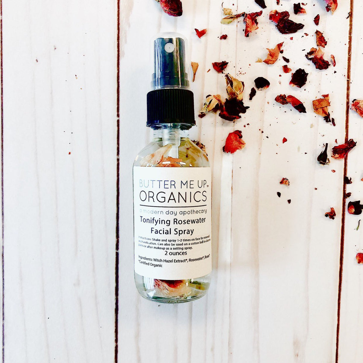 Organic Rosewater Toner / Facial Mist / Makeup Setting Spray / Organic Rosewater / Organic Toner / Organic Setting Spray from Butter Me Up Organics