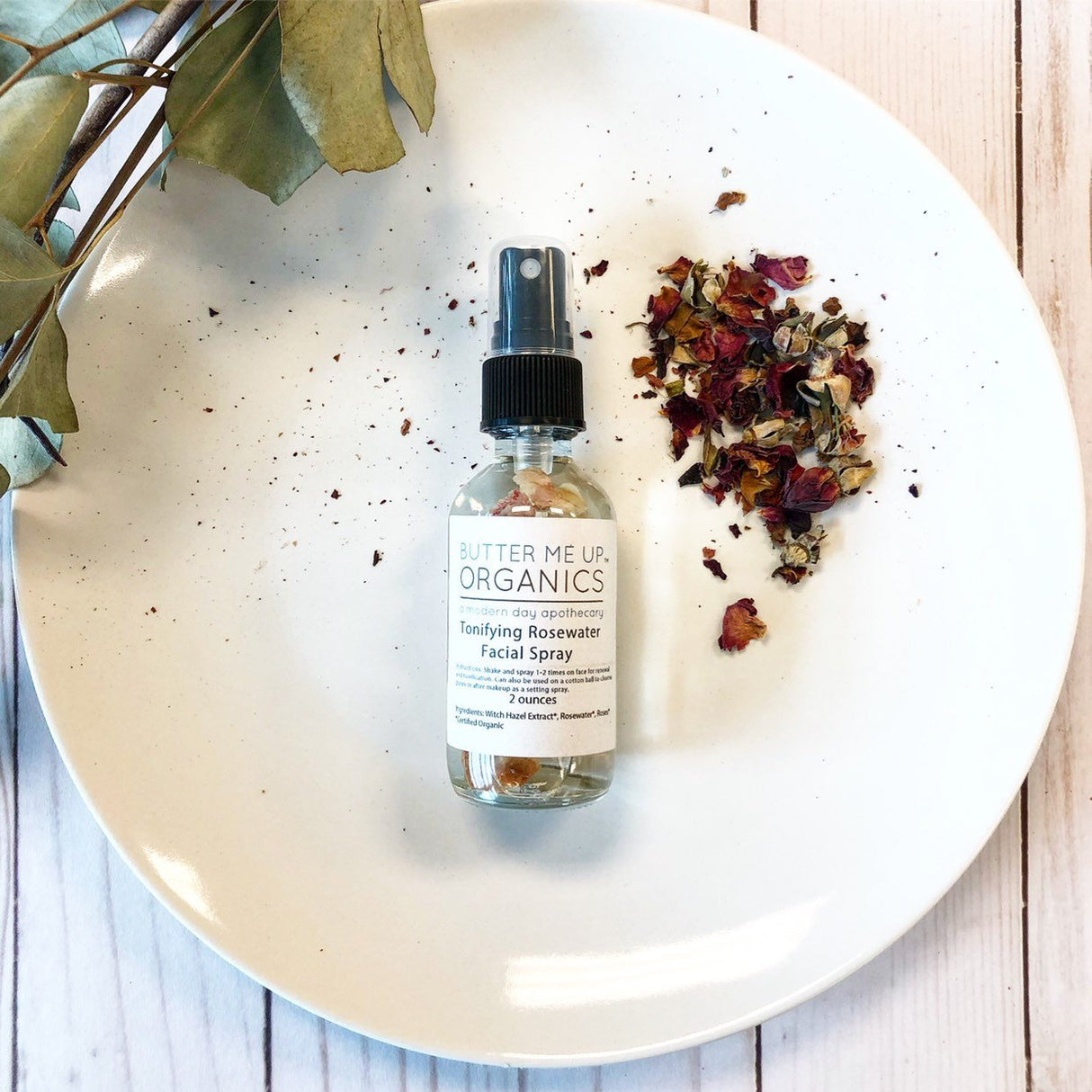 Organic Rosewater Toner / Facial Mist / Makeup Setting Spray / Organic Rosewater / Organic Toner / Organic Setting Spray from Butter Me Up Organics