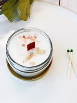 Space Clearing Candle/ Intention Candle / Organic Soy Candle / Candle with Crystals / Cleansing Candle from Butter Me Up Organics
