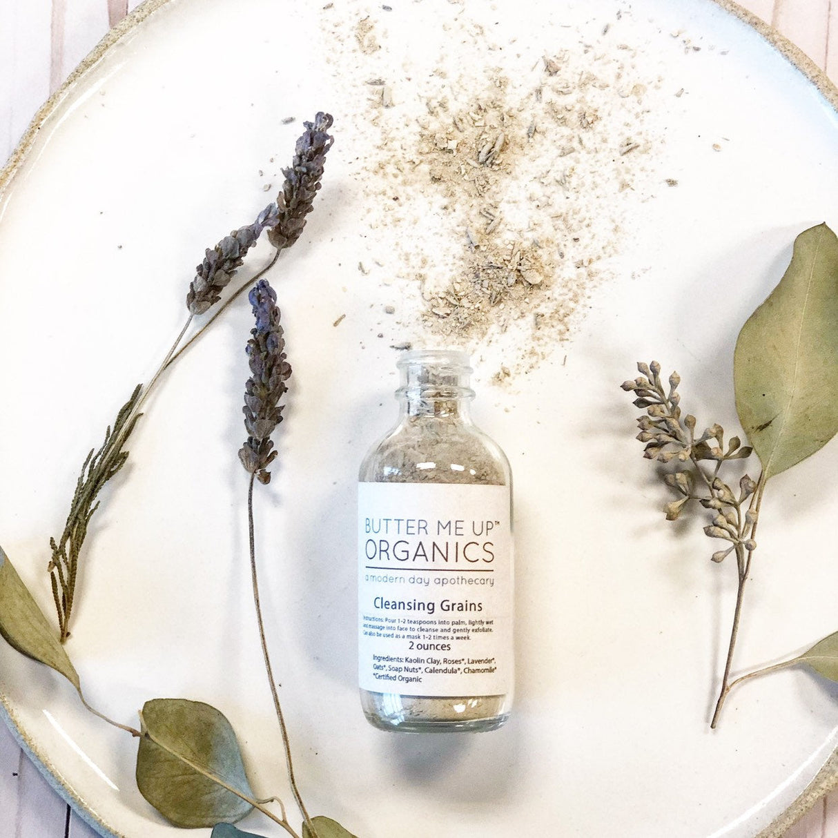 Cleansing Grains / organic Face Scrub / Facial Wash / Exfoliant / Exfoliate from Butter Me Up Organics