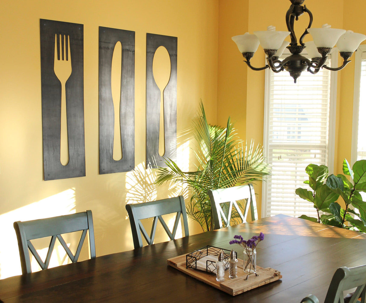 Fork Knife Spoon Wall Art Panel Set from Jubilee Trading Company