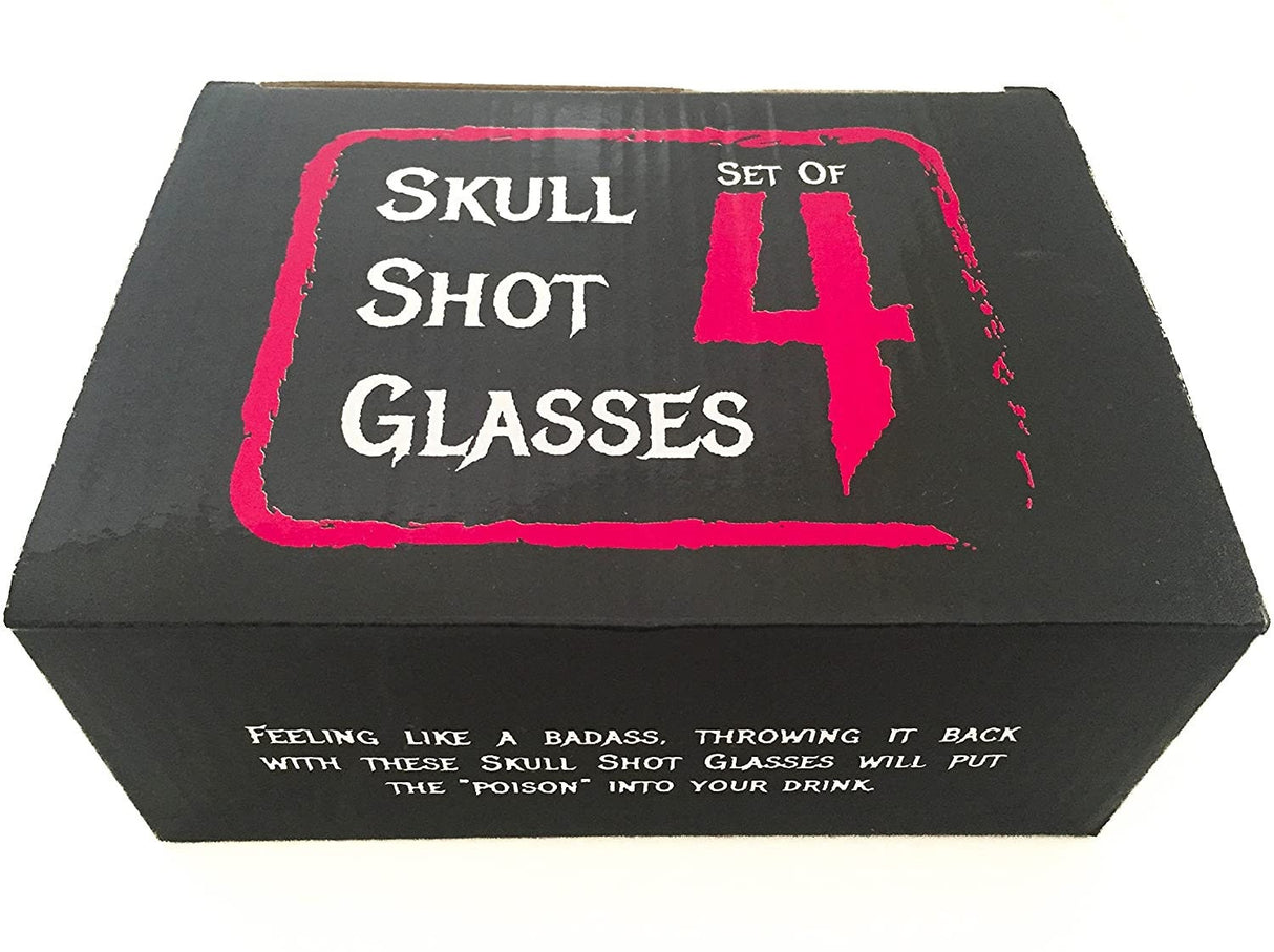 Monkey and Heroes Extra Large Skull Shot Glasses Set of 4, Use Skull Head Cup For A Whiskey, Scoth and Vodka Shot Glass, 3 Ounces from The Wine Savant