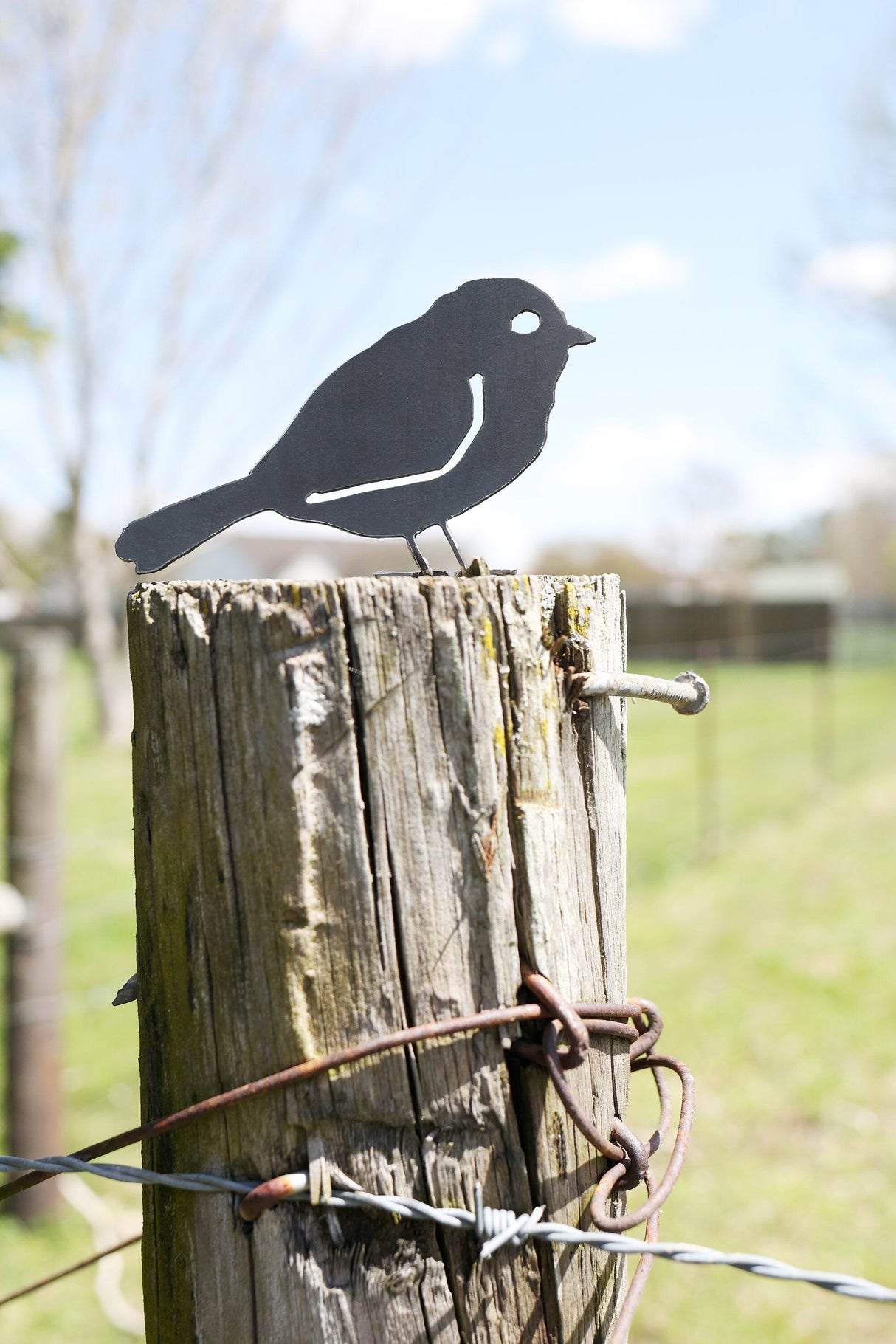 Metal Bird Statue - Chickadee from Jubilee Trading Company