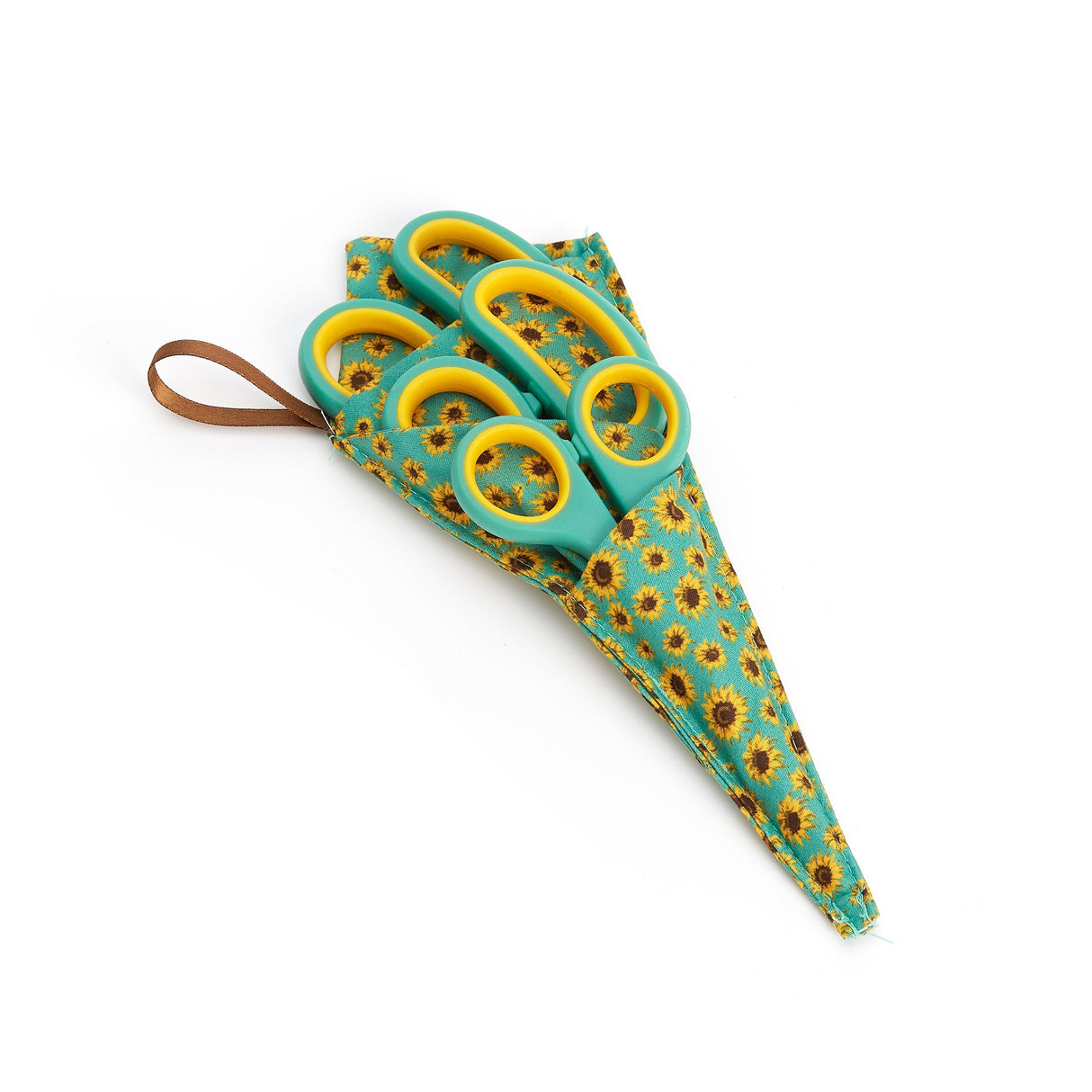 Special Gift Box Soft Grip Sunflowers Scissors Set - 3 Sizes - Handmade Fabric Case - All-Purpose Crafts, Office & School - Stainless Steel from Reed Leather