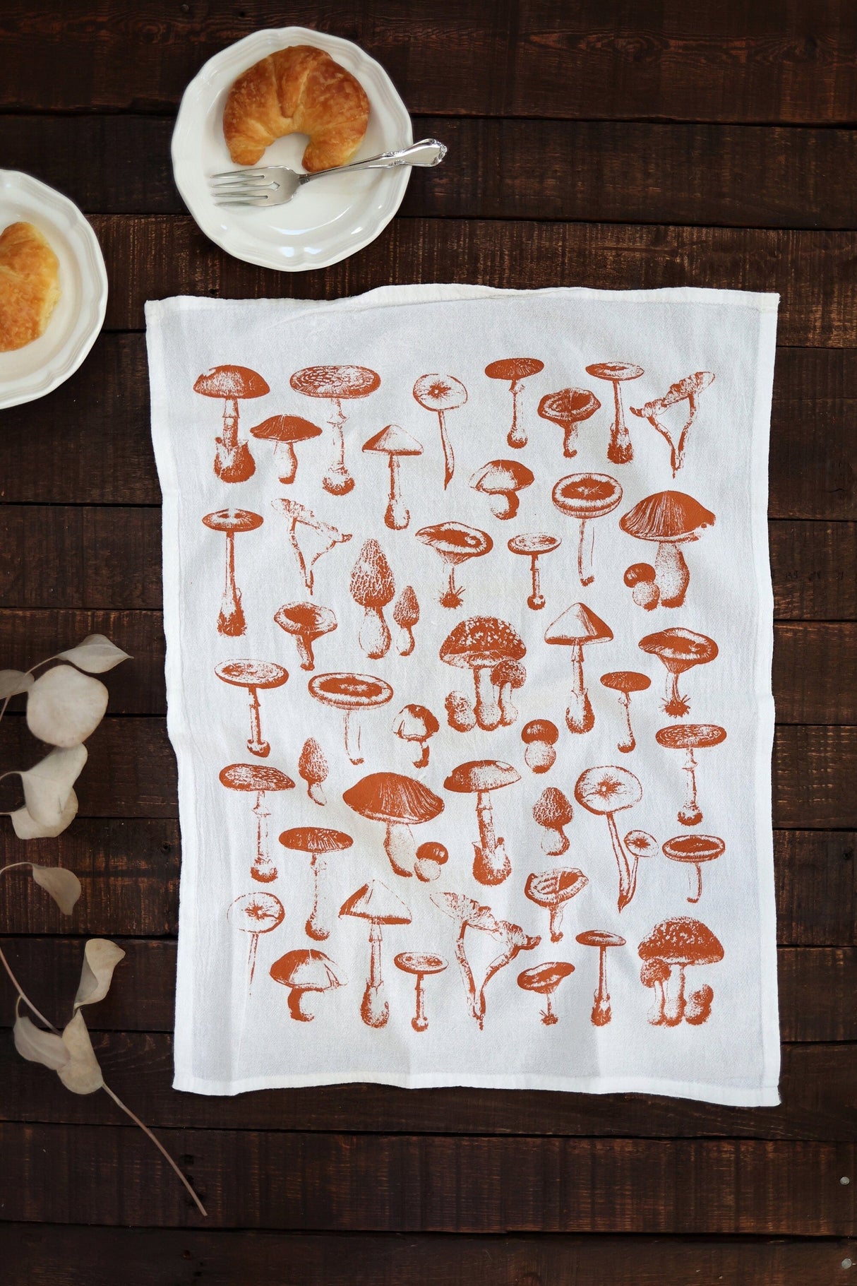 Mushroom Pattern Tea Towel From Jubilee Trading Company