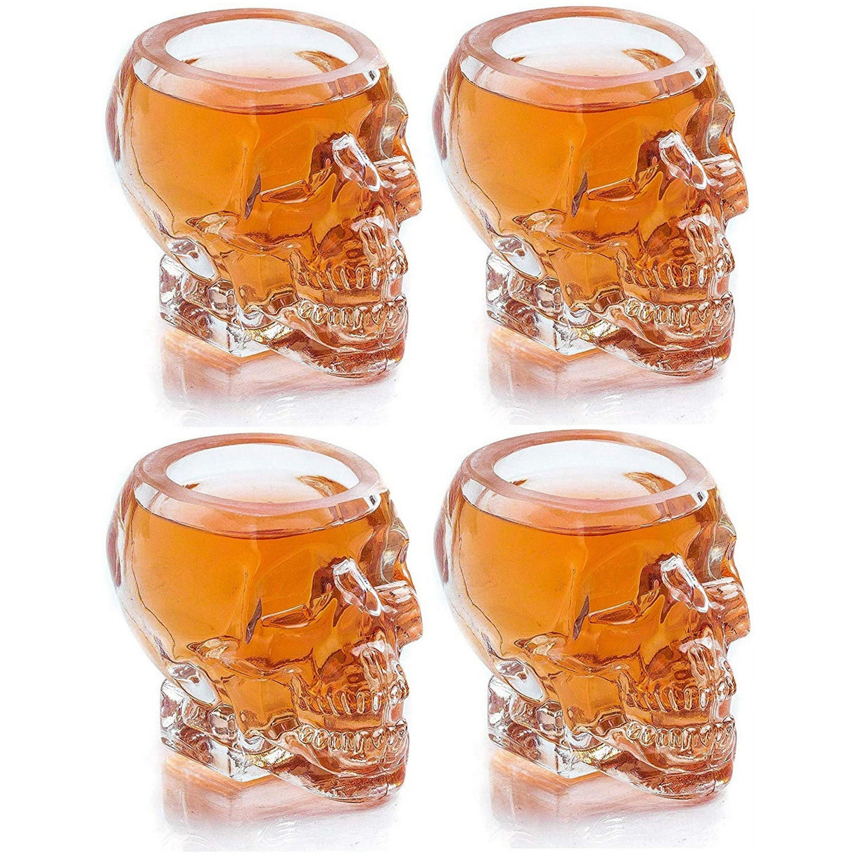 Monkey and Heroes Extra Large Skull Shot Glasses Set of 4, Use Skull Head Cup For A Whiskey, Scoth and Vodka Shot Glass, 3 Ounces from The Wine Savant