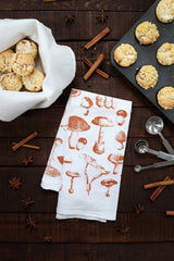 Mushroom Pattern Tea Towel From Jubilee Trading Company