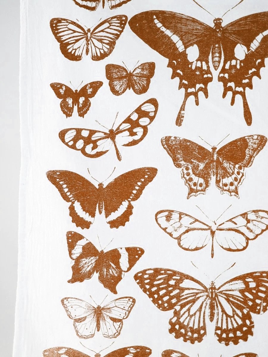Butterfly Tea Towel Terra-cotta from Jubilee Trading Company
