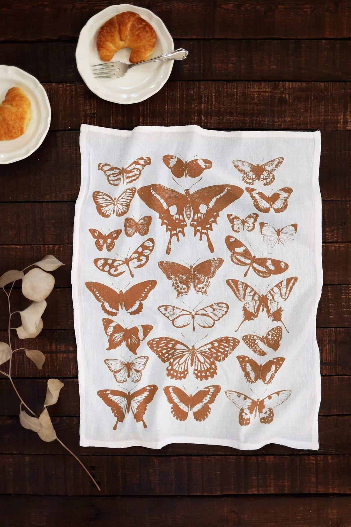 Butterfly Tea Towel Terra-cotta from Jubilee Trading Company