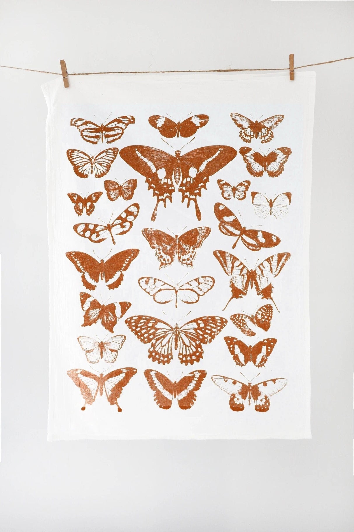 Butterfly Tea Towel Terra-cotta from Jubilee Trading Company