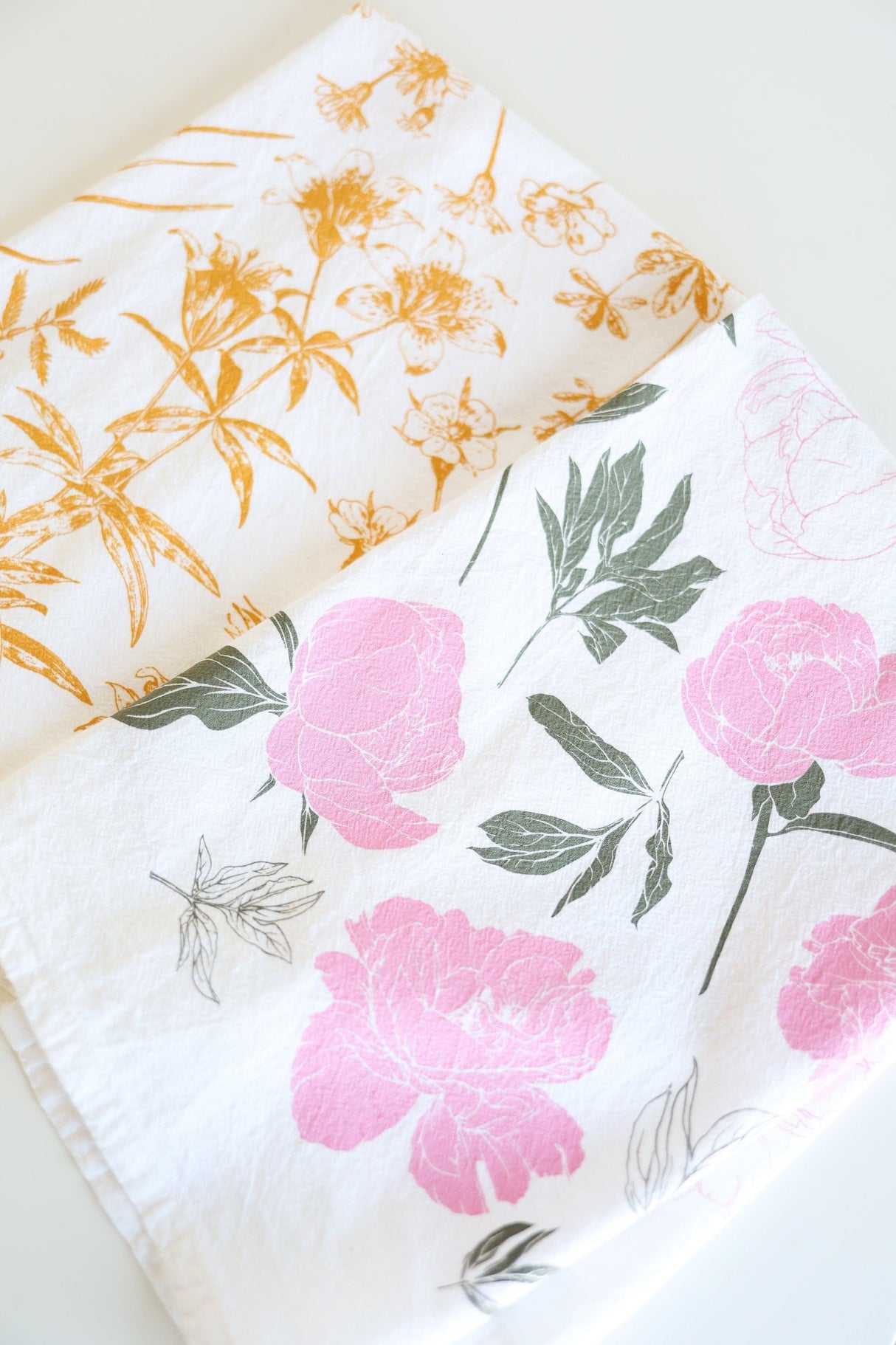 Peony Tea Towel from Jubilee Trading Company