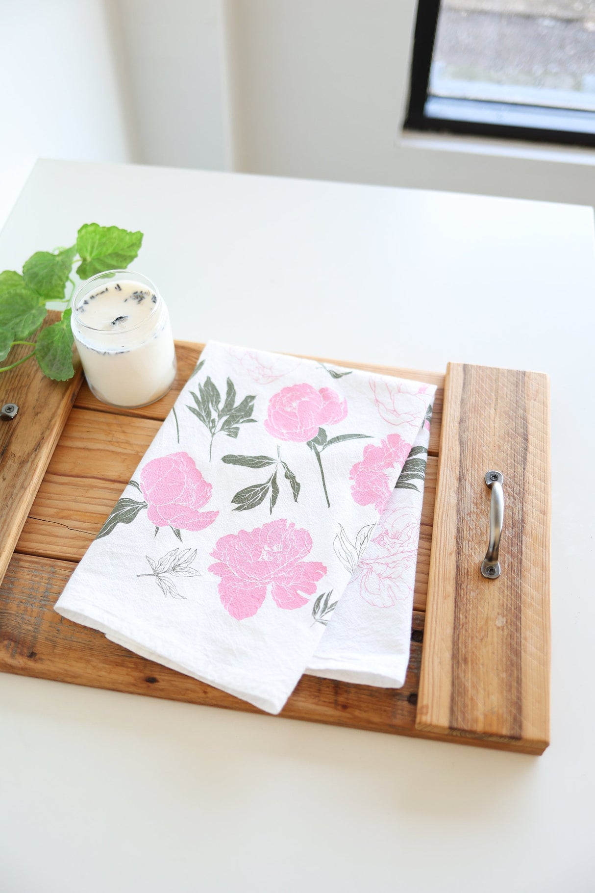Peony Tea Towel from Jubilee Trading Company