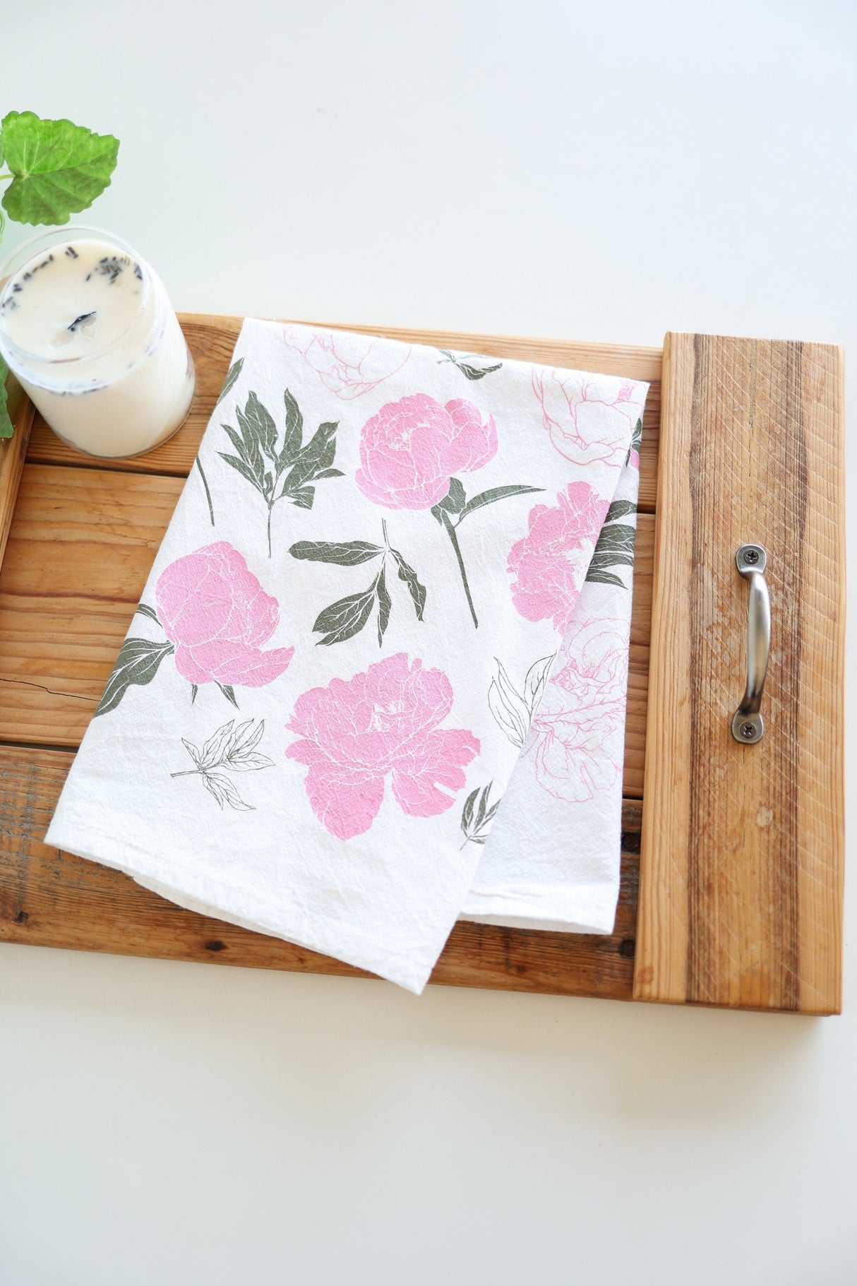 Peony Tea Towel from Jubilee Trading Company