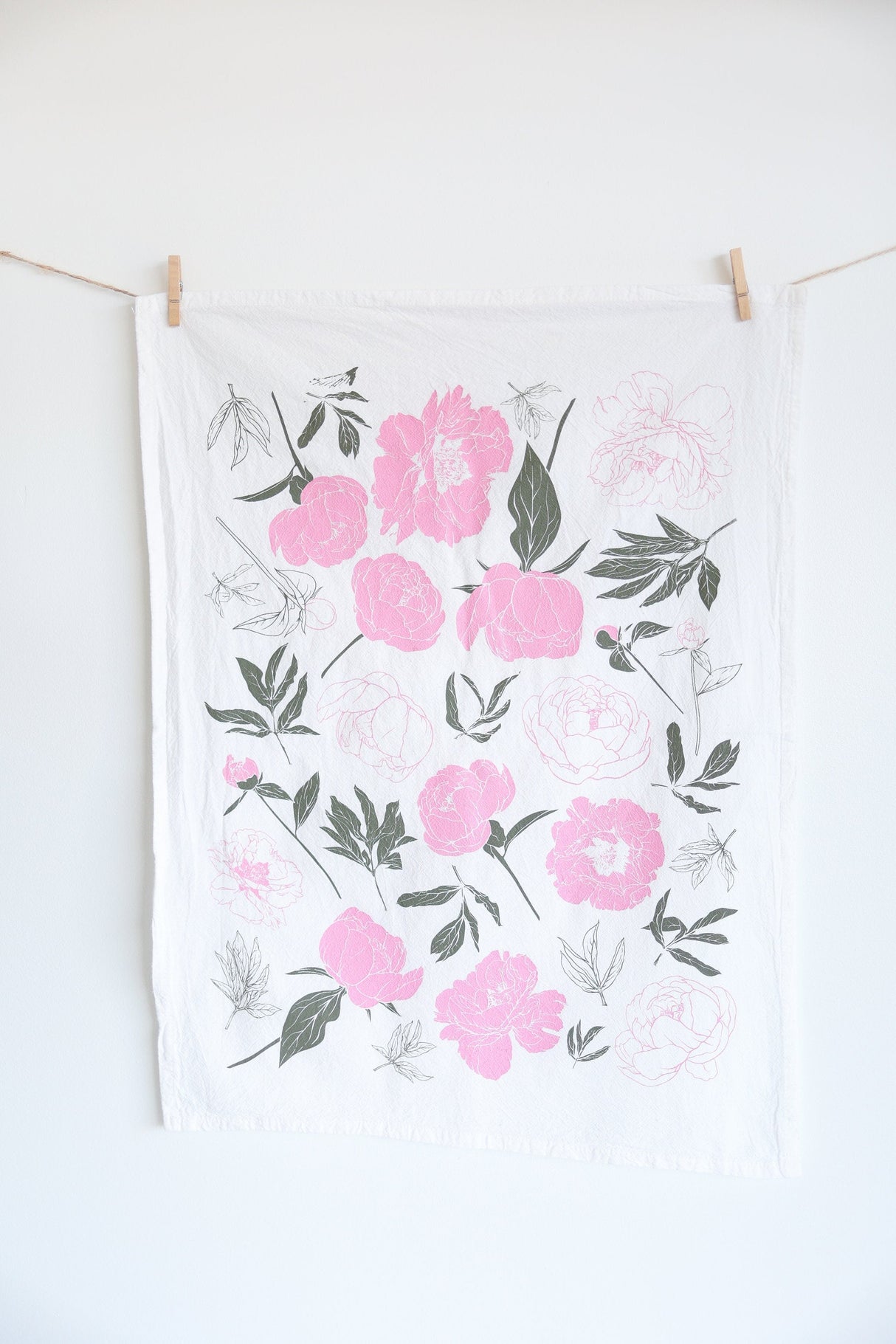 Peony Tea Towel from Jubilee Trading Company