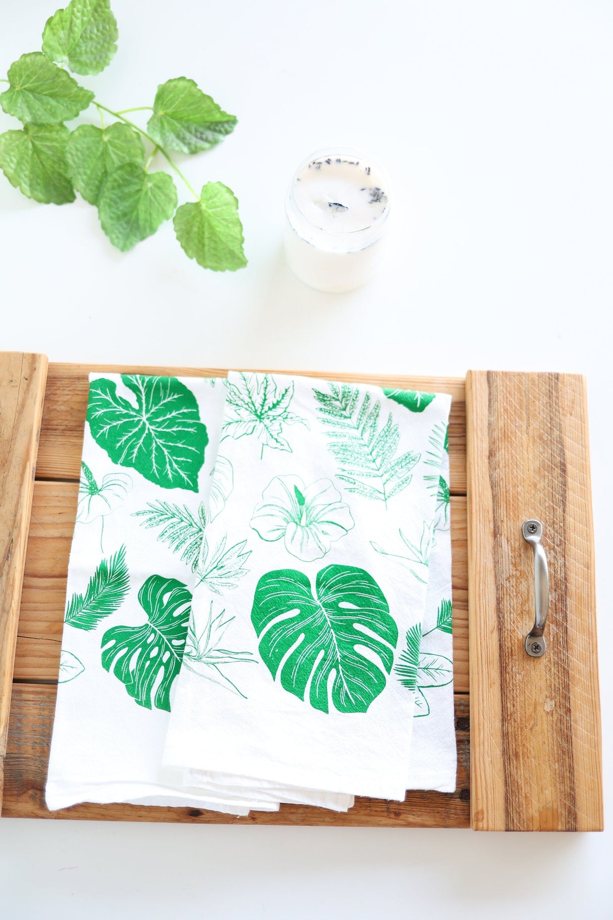 Tropical Leaves Tea Towel from Jubilee Trading Company