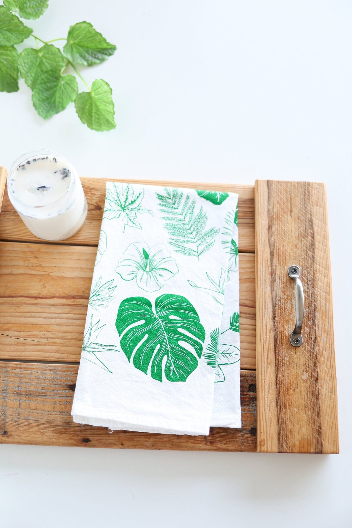 Tropical Leaves Tea Towel from Jubilee Trading Company