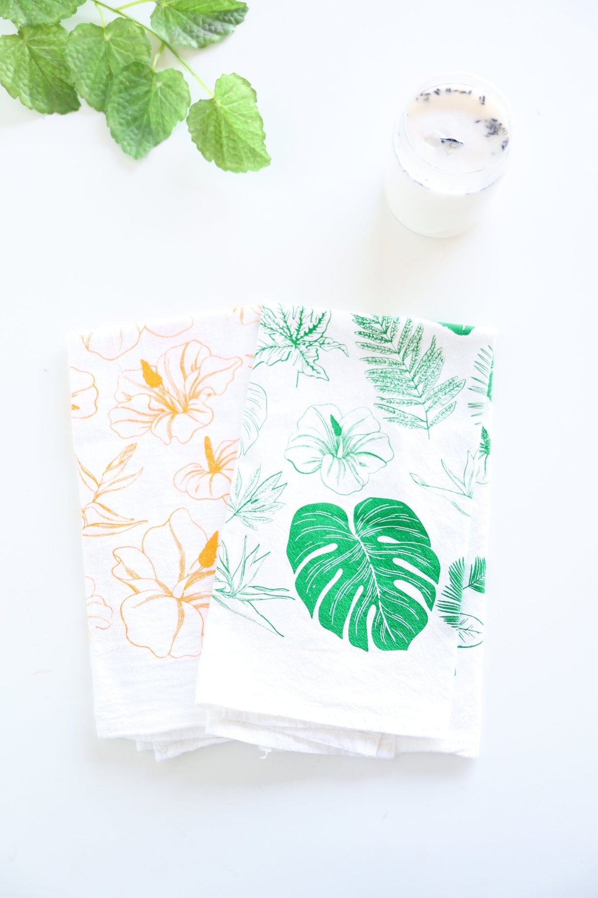 Tropical Leaves Tea Towel from Jubilee Trading Company