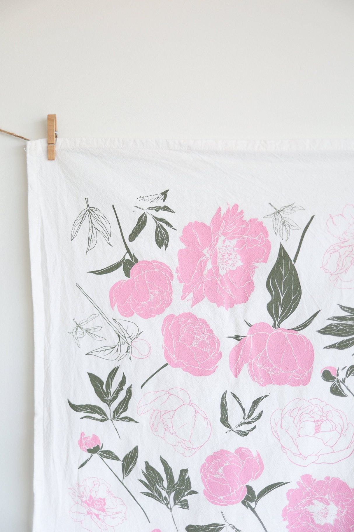 Peony Tea Towel from Jubilee Trading Company
