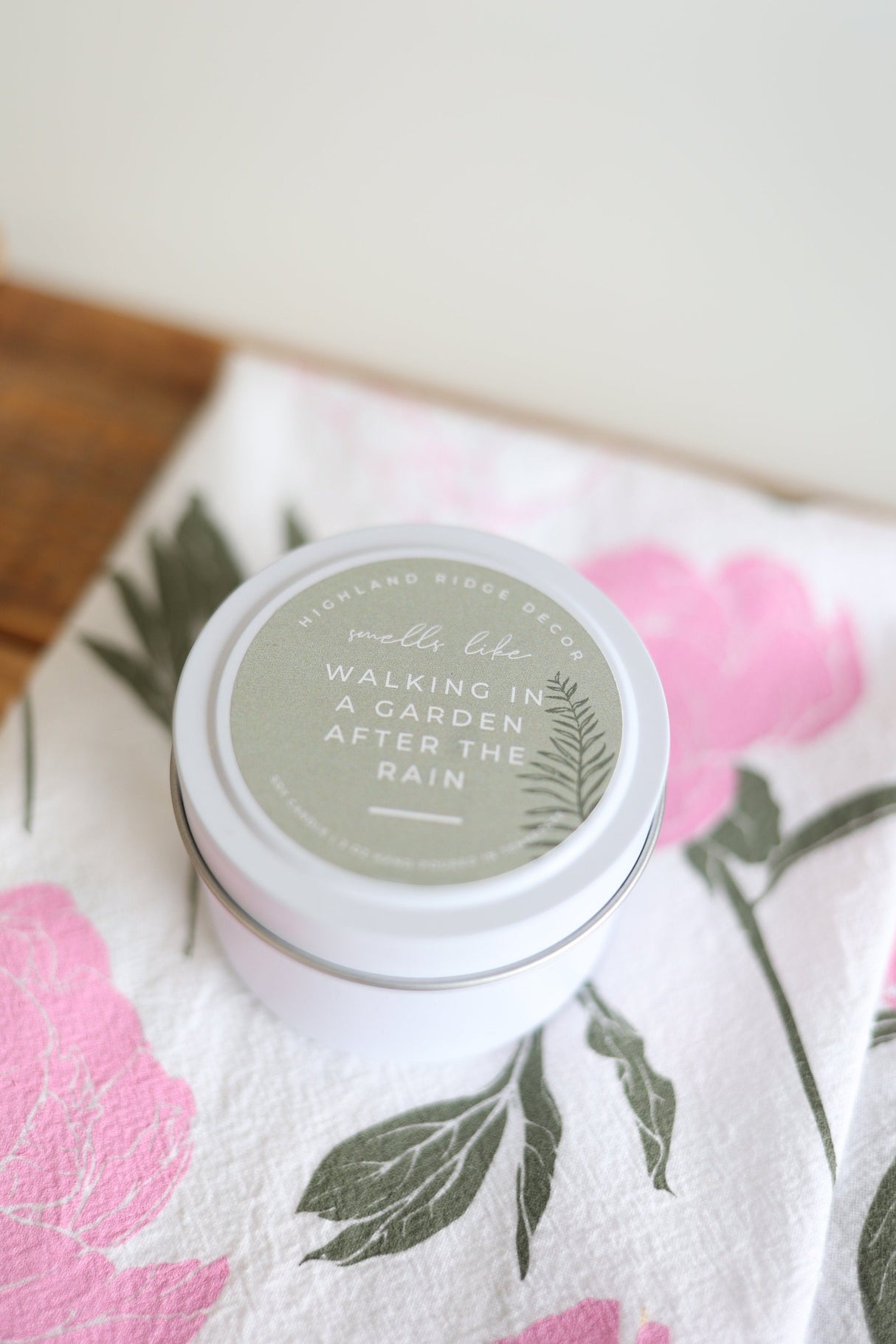 "Walking In A Garden After The Rain" Candle Tin from Jubilee Trading Company