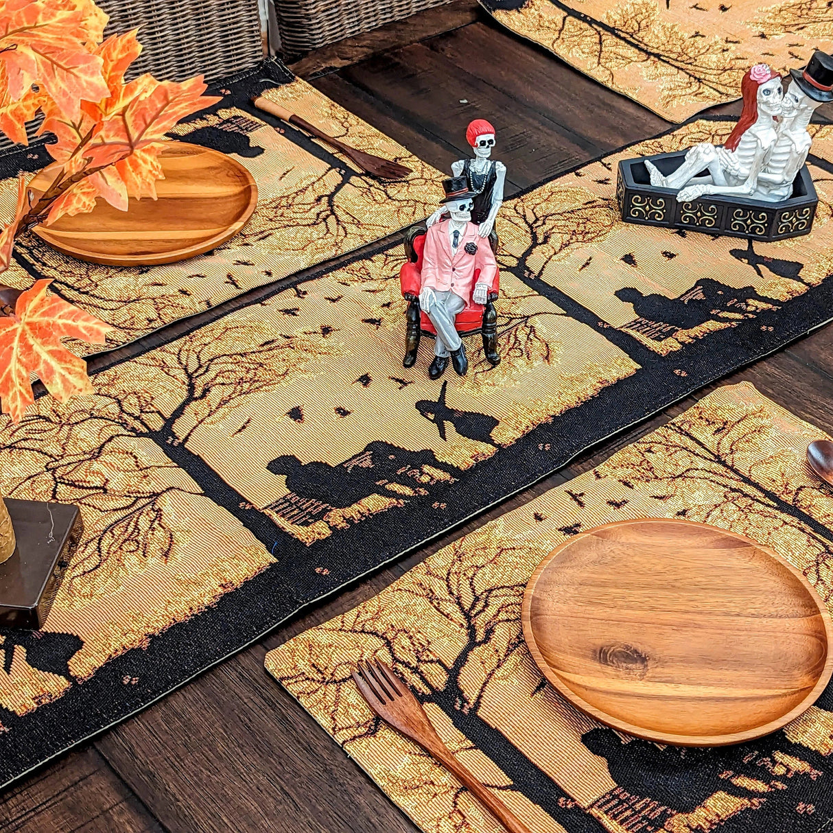 DaDalogy Bedding Set of 4 Pieces Autumn Birds Blessing Tapestry Dining Placemats 13” x 19” (18198) from DaDalogy Bedding Collection