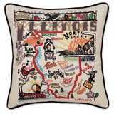 Illinois Hand-Embroidered Pillow from Quirks!