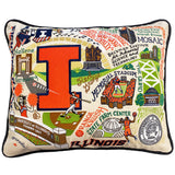 Illinois, University of Collegiate Hand-Embroidered Pillow from Quirks!