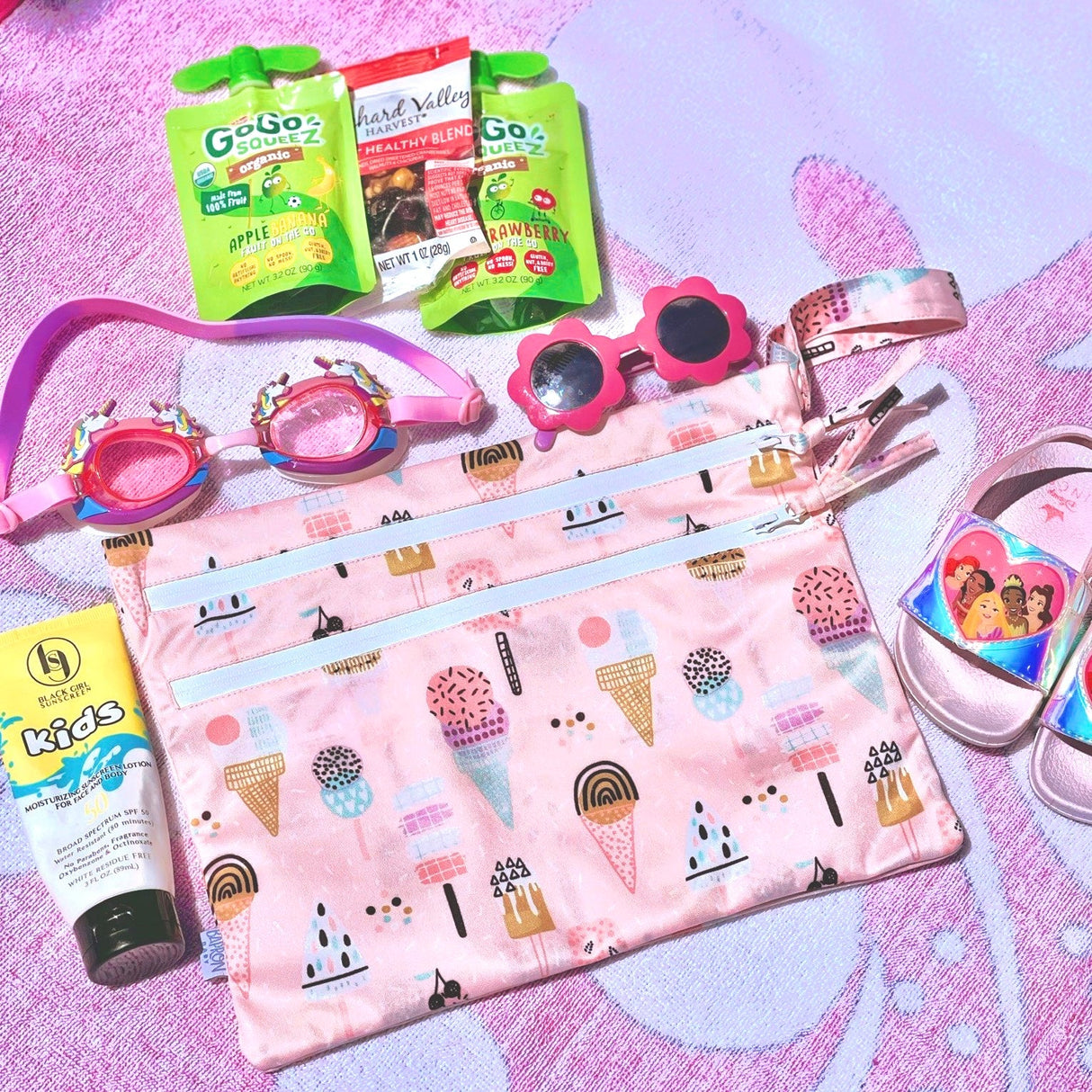 Pink Ice Cream - Waterproof Wet Bag (For mealtime, on-the-go, and more!) from BapronBaby