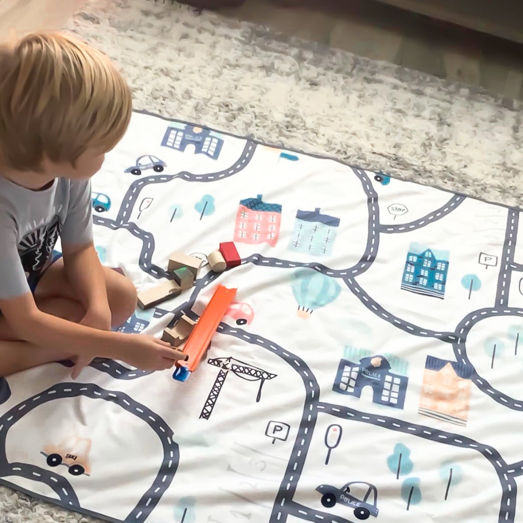 Tiny Town Splash Mat - A Waterproof Catch-All for Highchair Spills and More! from BapronBaby