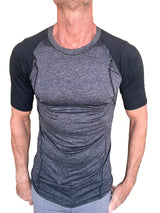 Designer Raglan Crew-Neck Tee (Charcoal w/Black Sleeve) from 4-rth