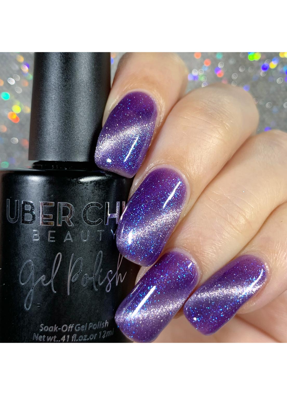 Galactic Night - Cats Eye Iridescent Gel Polish from UberChic Beauty