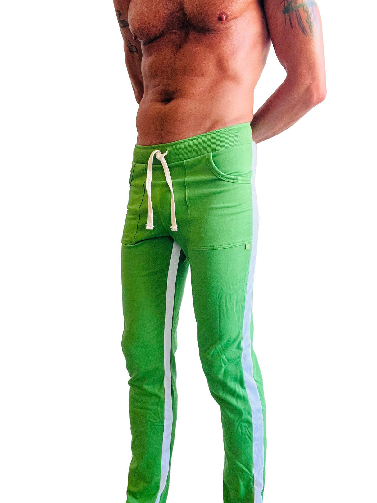 Eco-Track & Yoga Sweat Pant (Bamboo Green w/White) from 4-rth