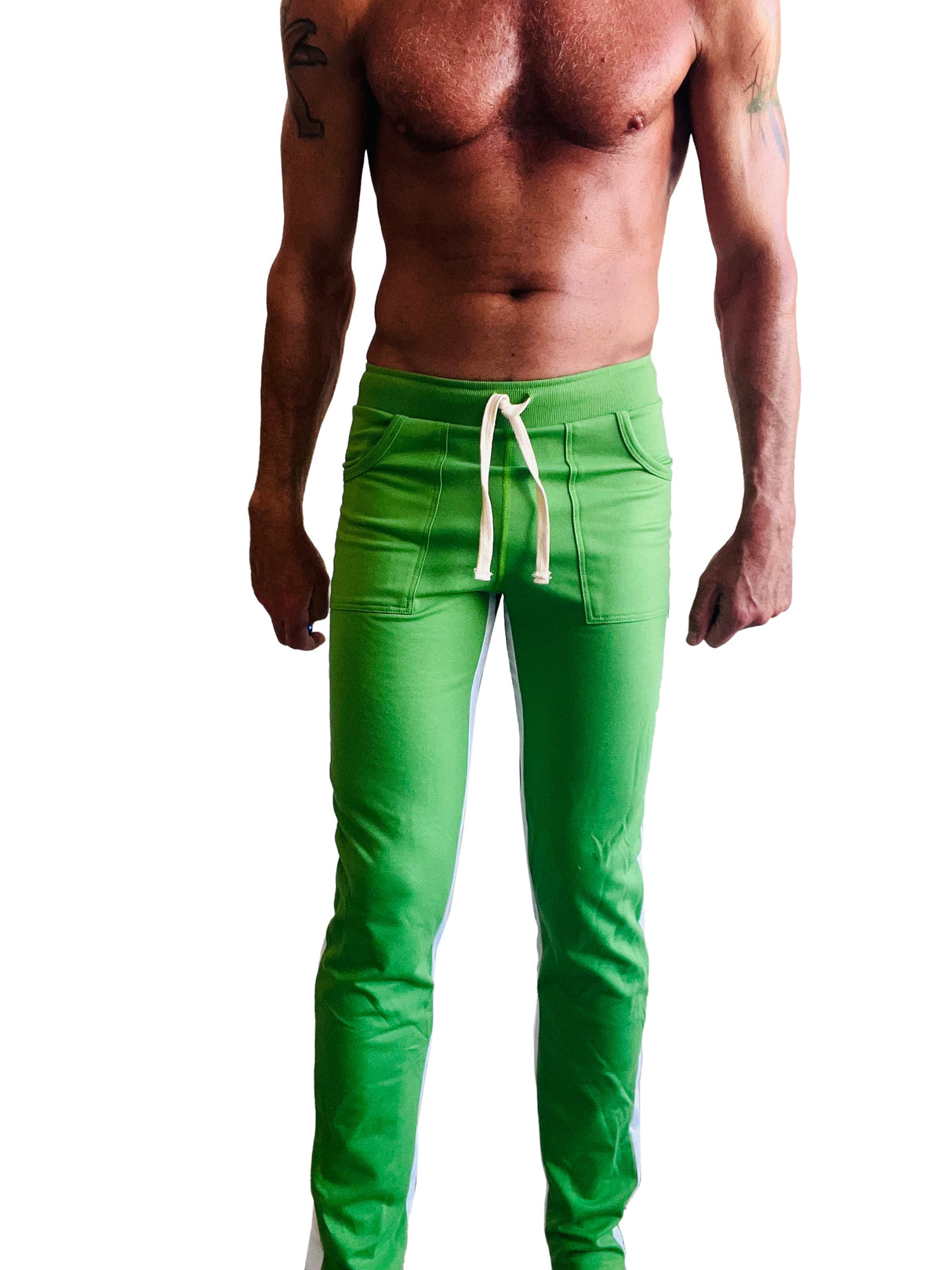 Eco-Track & Yoga Sweat Pant (Bamboo Green w/White) from 4-rth