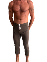 Mens 4/5 Zipper Pocket Capri Yoga Pants (ARMY Green) from 4-rth