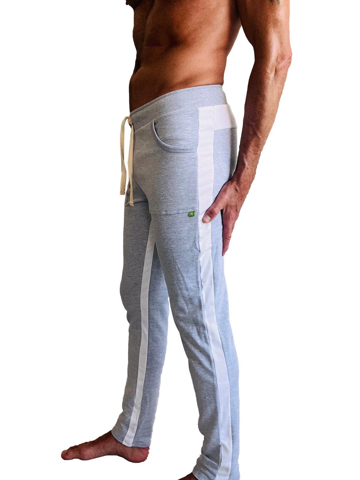 Eco-Track & Yoga Sweat Pant (Heather Grey w/White) from 4-rth